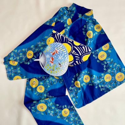 湖布セパレート浴衣 ホタルの灯火柄