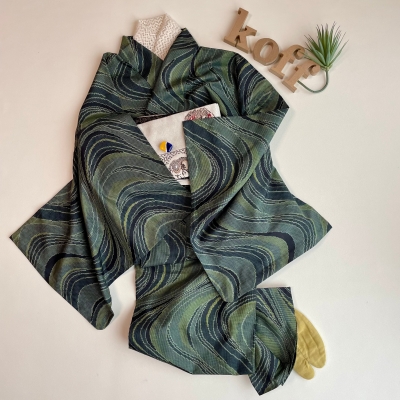 湖布セパレート単衣大島紬